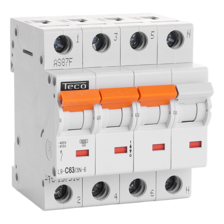 Disjoncteur Teco 3N 63A 6kA Courbe C