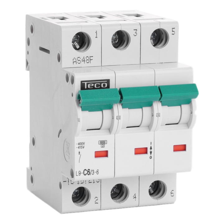 Automaat Teco 3P 6A 6kA Curve C