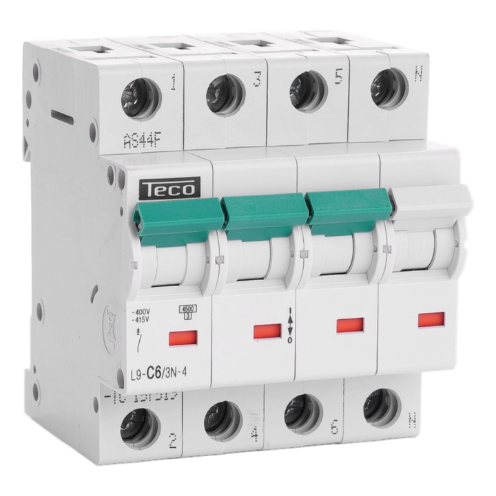 Automaat Teco 3N 6A 4,5kA Curve C