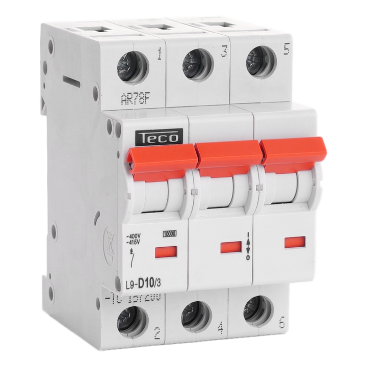 Automaat Teco 3P 10A 10kA Curve D