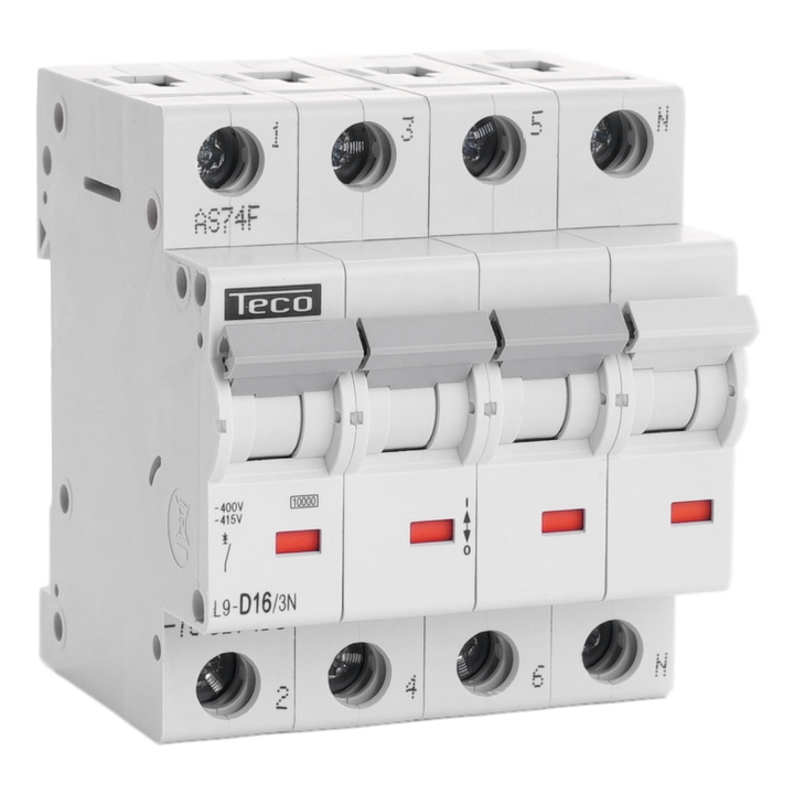 Disjoncteur Teco 3N 16A 10kA Courbe D