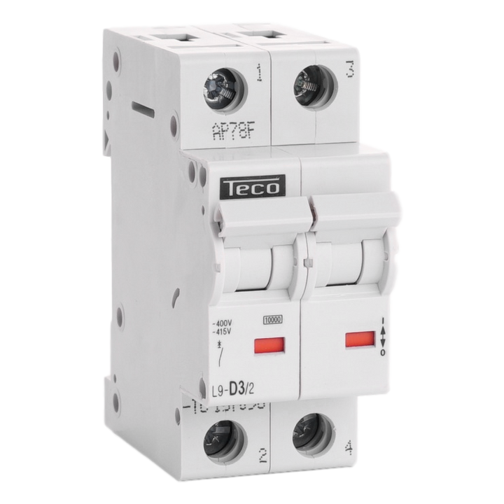 Disjoncteur Teco 2P 3A 10kA Courbe D