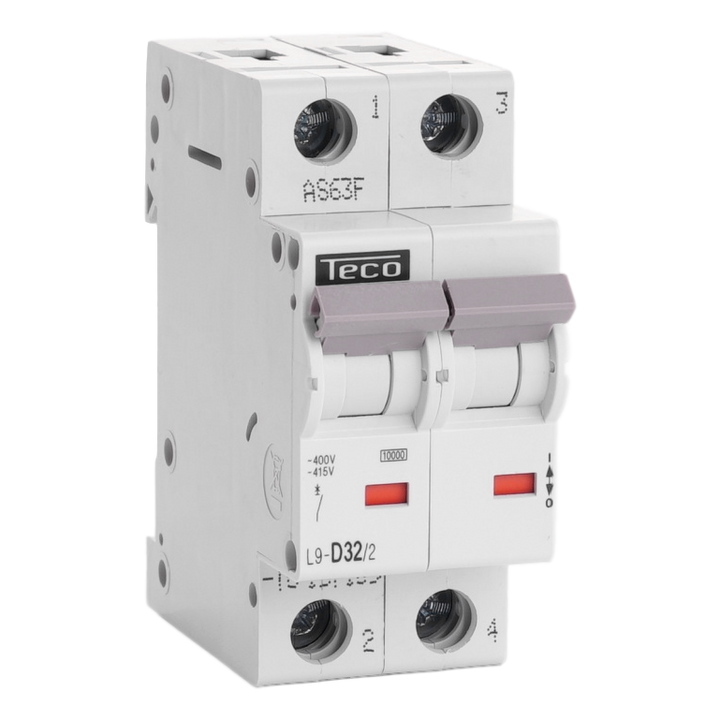 Disjoncteur Teco 2P 32A 10kA Courbe D