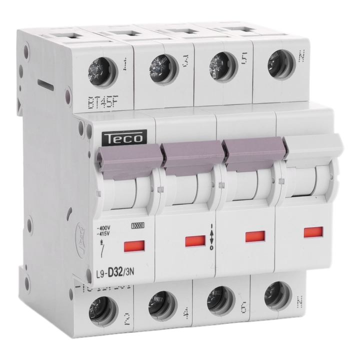 Disjoncteur Teco 3N 32A 10kA Courbe D