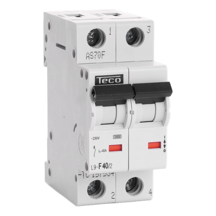 Disjoncteur Teco 2P 40A  Courbe F NBN C 61142
