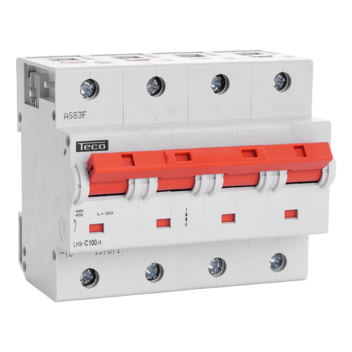 Disjoncteur Teco 4P 100A 20kA Courbe C