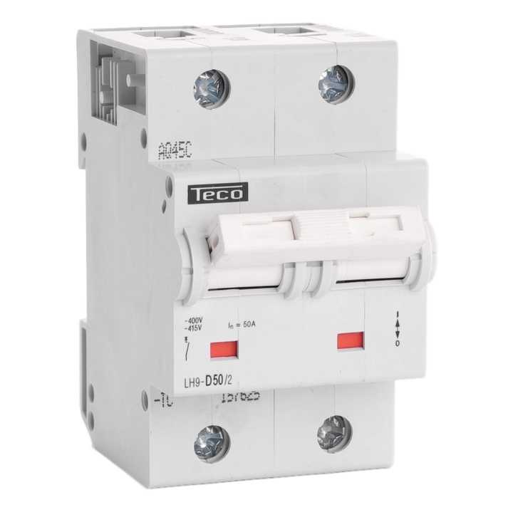 Disjoncteur Teco 2P 50A 25kA Courbe D