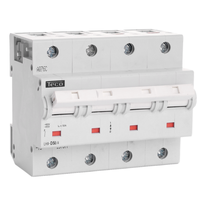Disjoncteur Teco 4P 50A 25kA Courbe D
