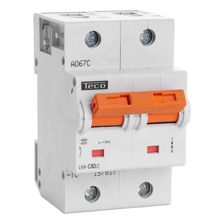 Disjoncteur Teco 2P 63A 25kA Courbe C