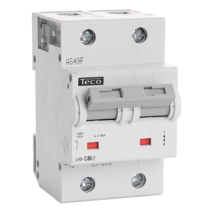 Disjoncteur Teco 2P 80A 20kA Courbe C