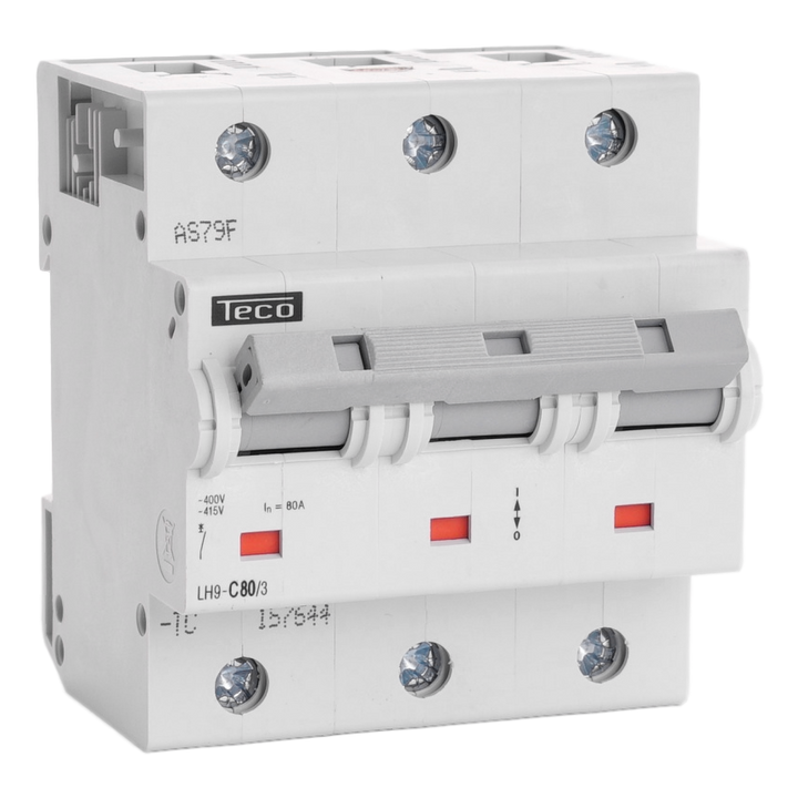 Disjoncteur Teco 3P 80A 20kA Courbe C