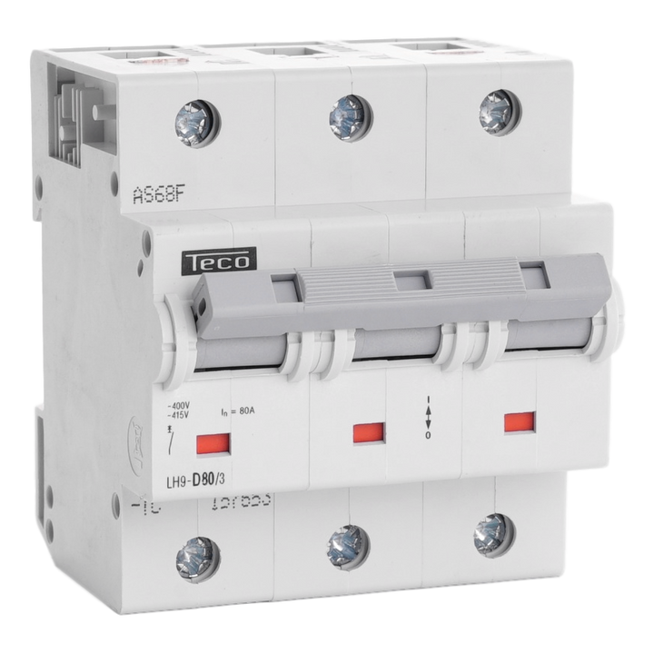 Disjoncteur Teco 3P 80A 20kA Courbe D