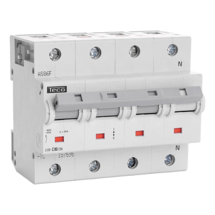 Disjoncteur Teco 3N 80A 20kA Courbe C