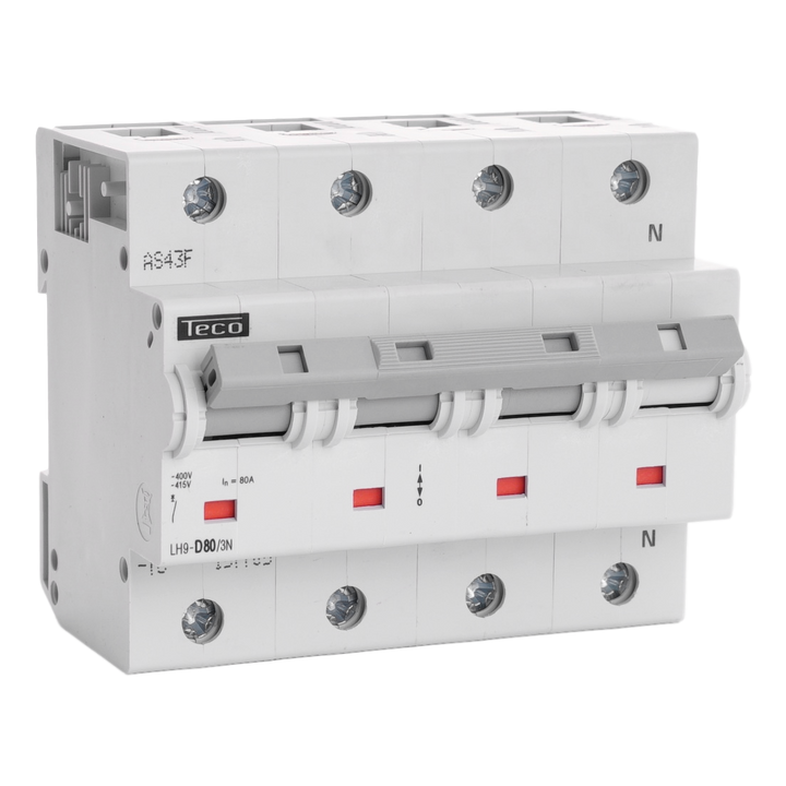 Disjoncteur Teco 3N 80A 20kA Courbe D