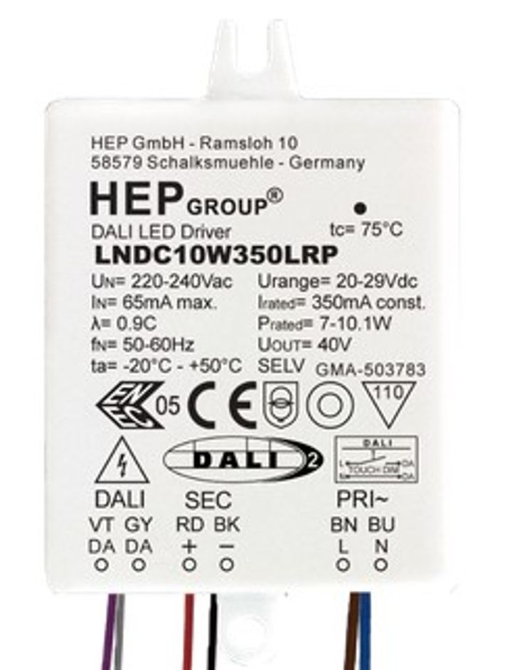 DALI Dimmable LED driver 500mA 10W NAULA