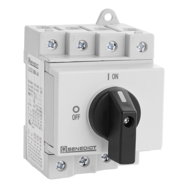 Interrupteur modulaire DC 4 pôles 600Vdc 32A