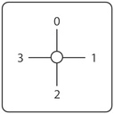 Commutateur ampèremètre 1-pôle 20A  3 ti, fix. 22,5mm
