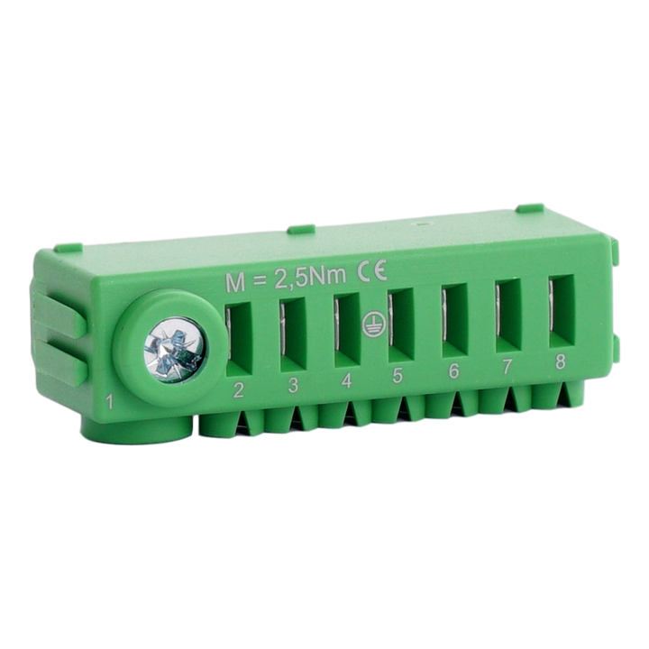 Erdungsklemme grün ohne Schrauben Conexbox 1x25 + 7x4mm²