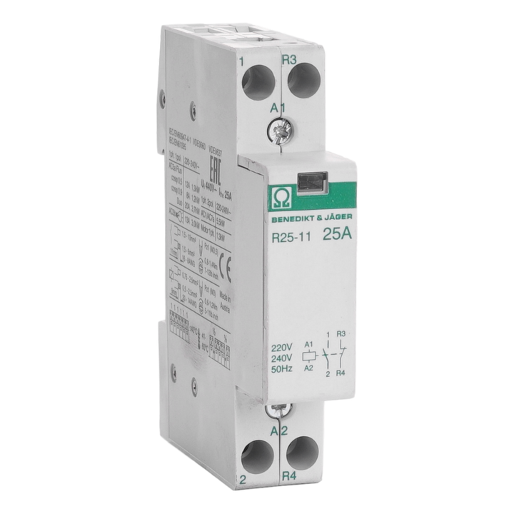 Modularschalter B&J 1S. + 1Ö. 25A 220-240V 50Hz