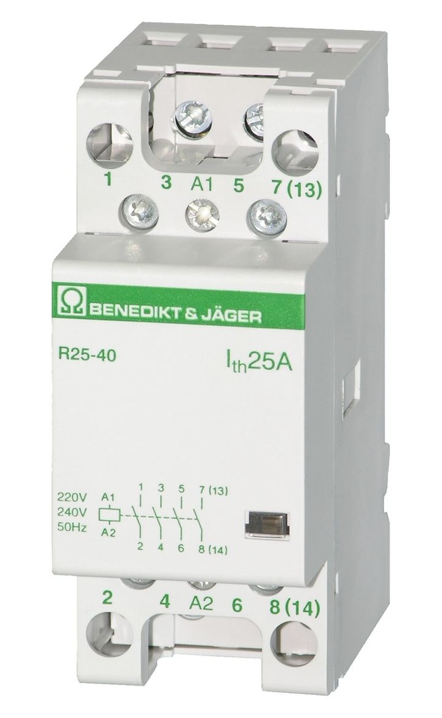 Modulaire contactor AC 4-polig 25A