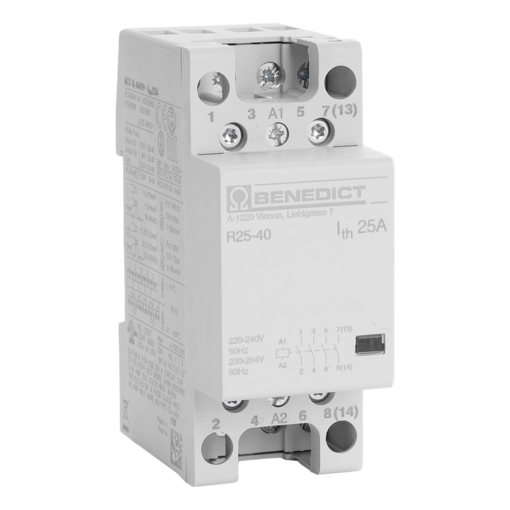 Contacteur modulaire AC/DC 4 pôles 25A