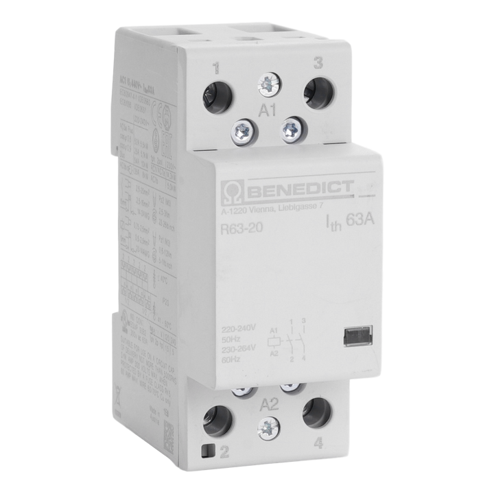 Modulaire contactor B&J 63A 230VAC 2NO