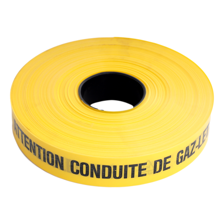Ruban avert. 0,15mmx40mmx250m Ja/Nr ' Att. conduite gaz'