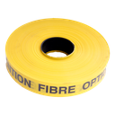 Waarschuwingsband 0,15mmx40mmx250m Ge/Zw 'fibre optique'