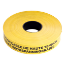 Waarschuwingsband 0,15mmx40mmx250m Ge/Zw 'Opgelet HS kabel'