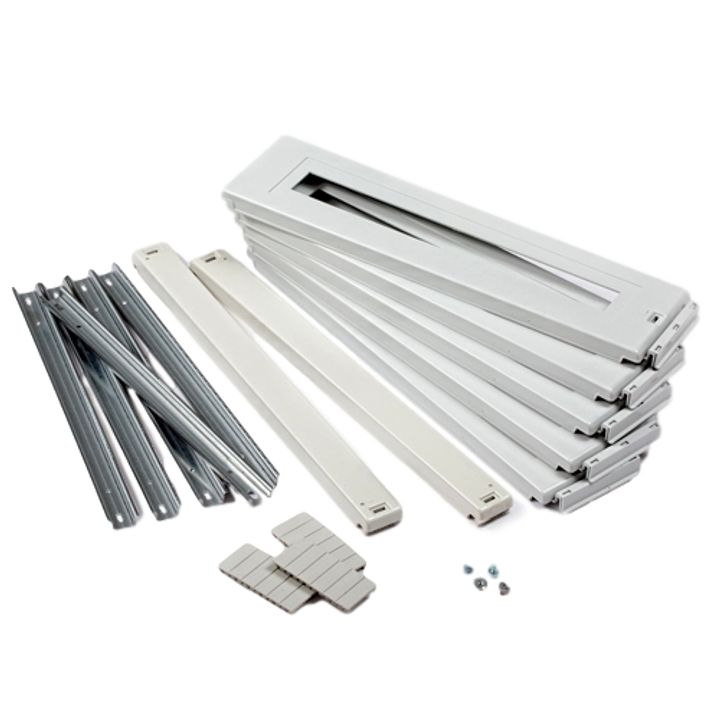 kit rails DIN 96 mod. avec plastrons métal. 200mm