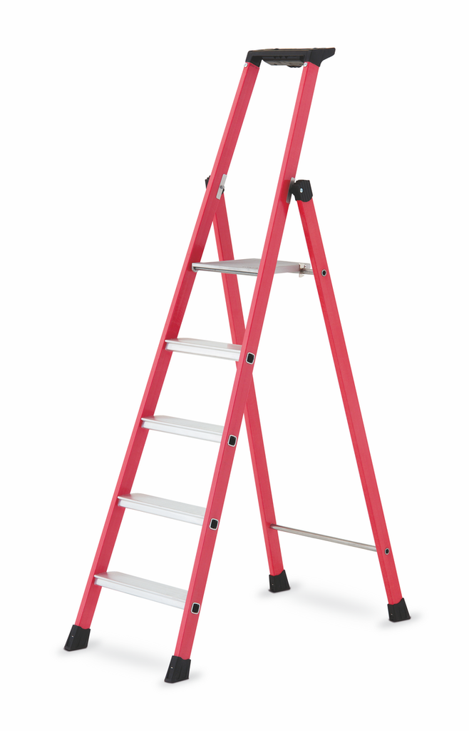 Trapladder met platform en 6 sporten