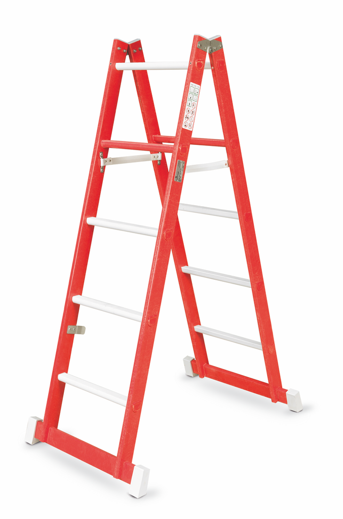 Doppelseitige Stehleiter mit 2x9 Stufen