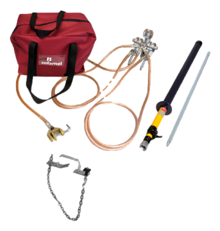 Earthing equipment for HV overhead lines 9KA/1s