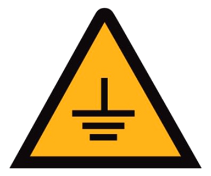 Triangle autocollant, 105mm, symbole de la terre