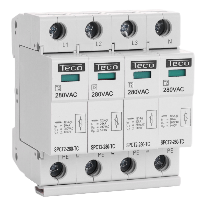 Plug-in surge arrester type 2 4p 280Vac 4x20kA