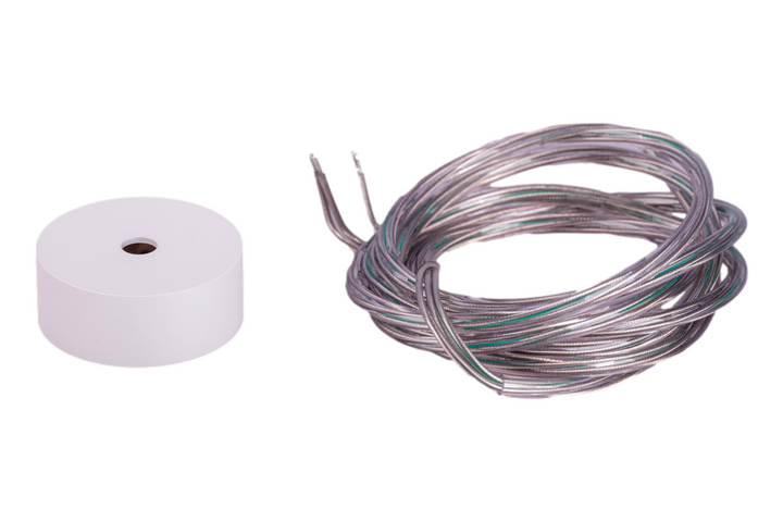 Ronde rozet 60x40 Wit + PVC + PVC kabel 3g0,75mm transparant 215cm