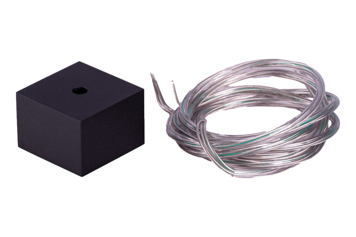 Vierkante rozet 60x40 Zwart + PVC + PVC kabel 3g0,75mm transparant 215cm