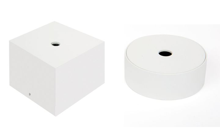 Vierkante rozet 60x40 Wit + PVC + PVC kabel 3g0,75mm transparant 215cm