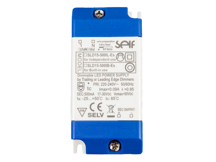 (AS) Driver 15W 500mA Phase Dim + con. fem.