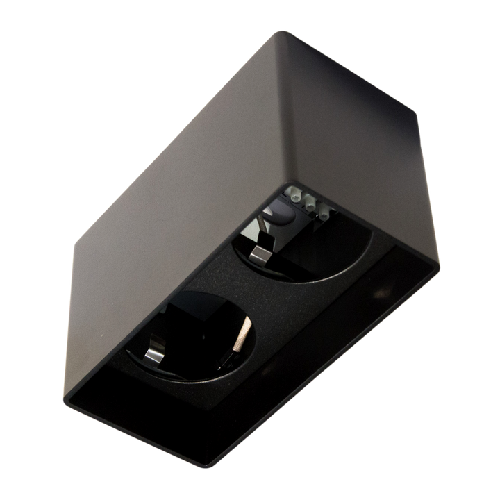 Square base 2x KUANA Black + Driver Phase Dim 20W