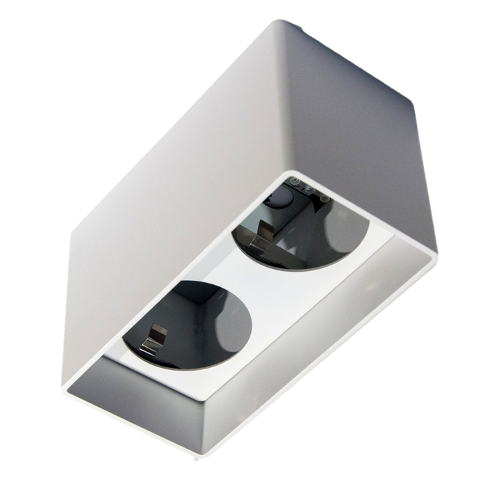 Opbouwbasis 4-kant 2x KUANA Wit + Driver Phase Dim. 20W