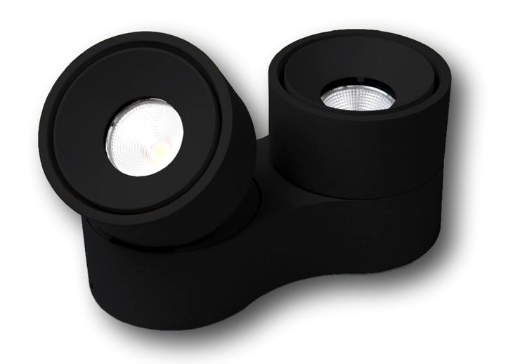 Spot LED Teco KALA 2x10W 212x100x103 32° 2700K Ra90 Dim Noir