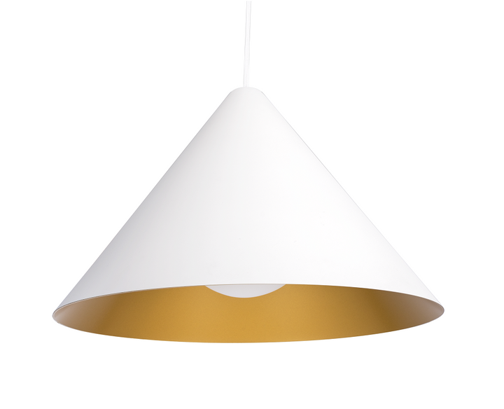 Suspension LED TECO NAULA diff.métal Blanc Doré 2700K 9W Dim