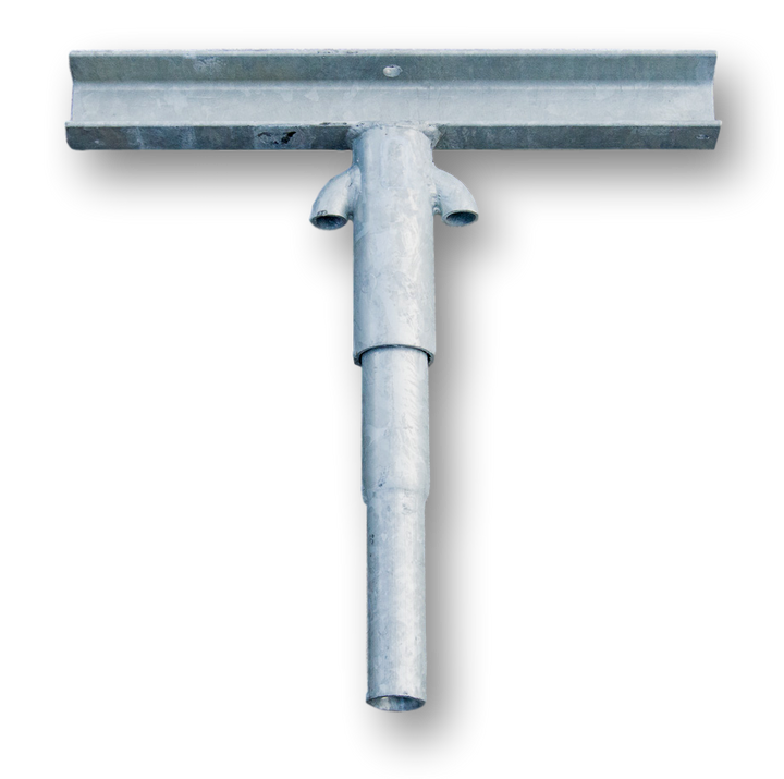 Traverse acier galvanisé 500 mm pour 1 projecteur mât Ø60