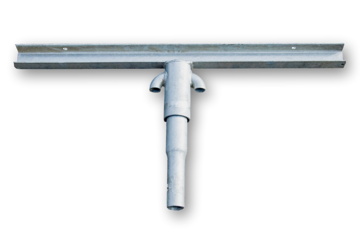 Traverse acier galvanisé 1000mm pour 2 projecteurs mât Ø60