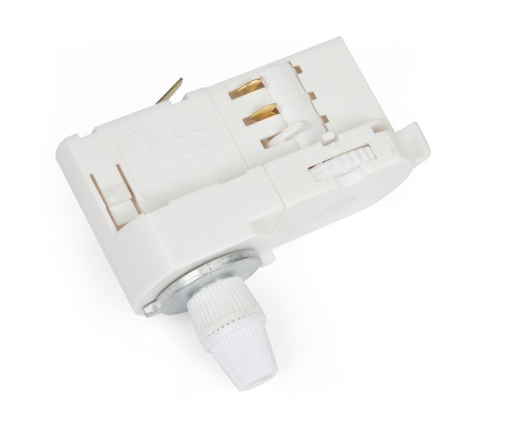 Adaptateur blanc pour Rail 3P Teco pour source lumineuse ext