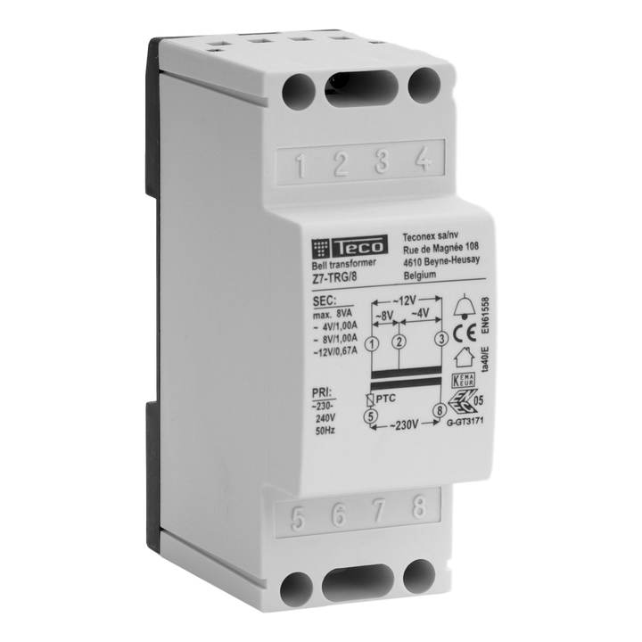 Beltransformator Teco 8VA 230VAC-4/8/12VAC