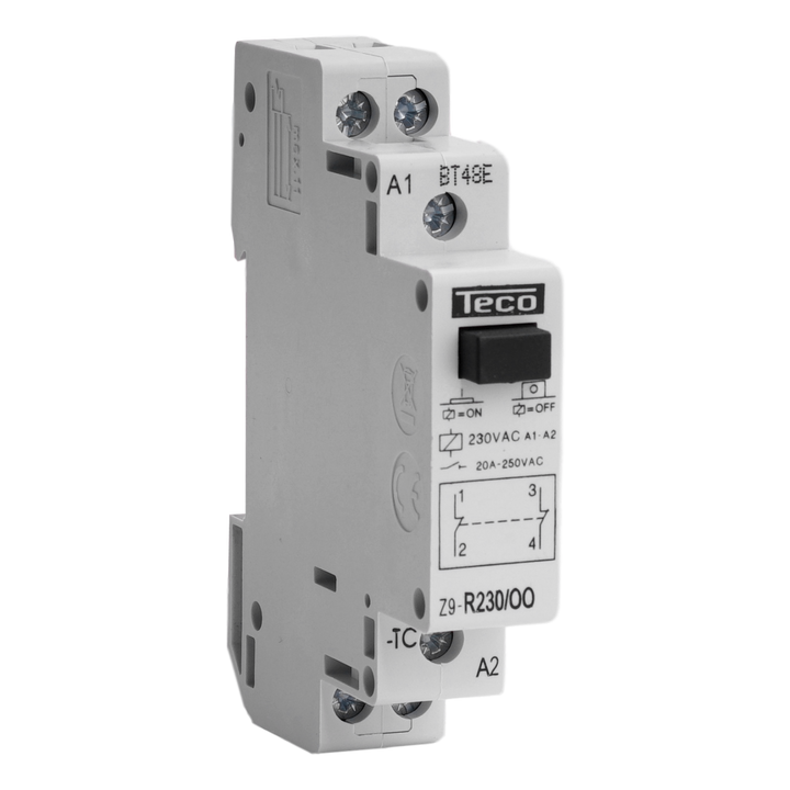Instalationsrelais Teco 230VAC 20A 2NS