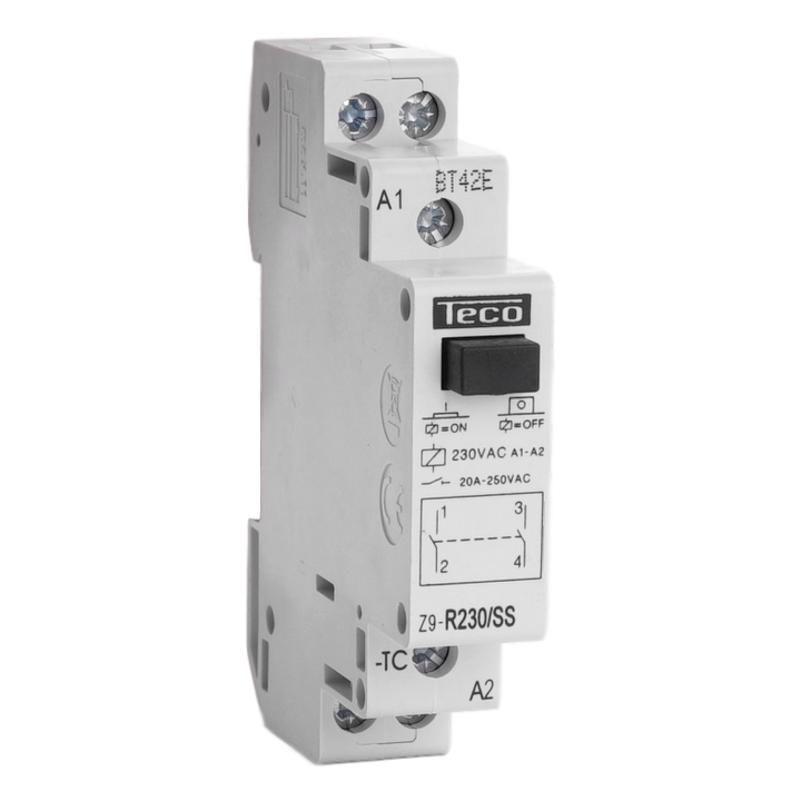 Instalationsrelais Teco 230VAC 20A 2NO