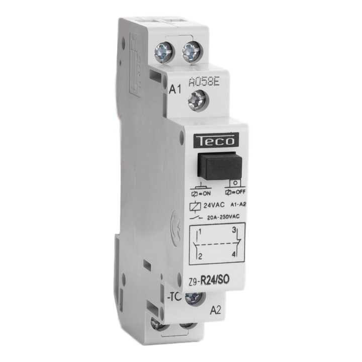 Relais d'installation Teco 24VAC 20A 1NO+1NF
